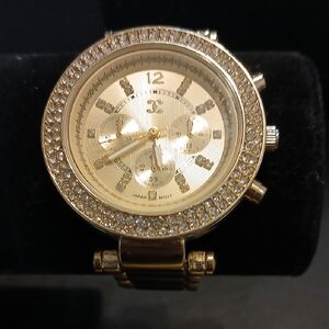 Charming Charlie Black And Silver Watch with Crystal Accents